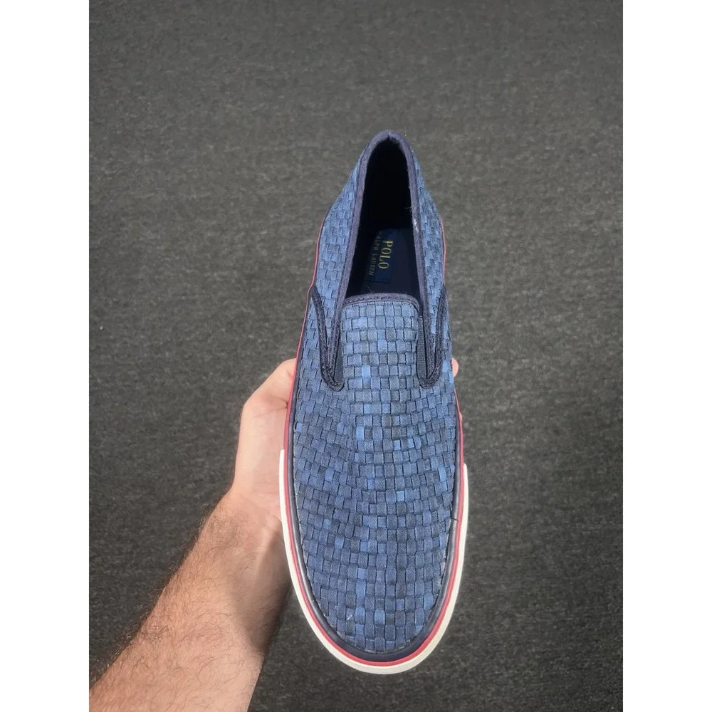 Polo Ralph Lauren Mytton Woven Canvas Shoes Men's 14D Blue Preppy Slip On